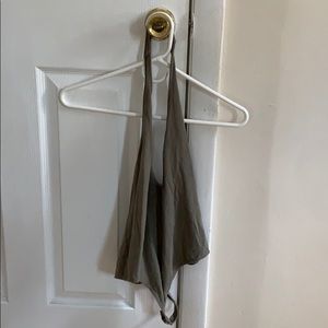 Army green low cut body suit